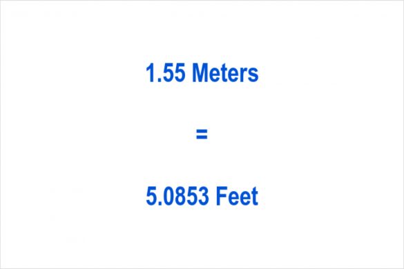 How to calculate 1.55 meters to feet_