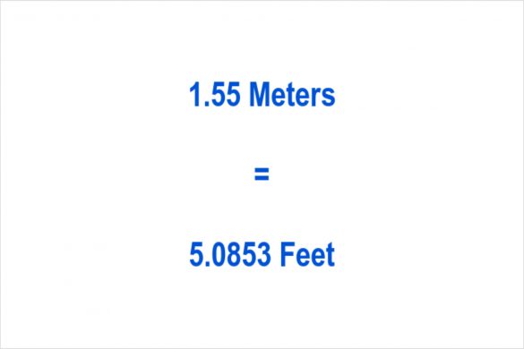 How to calculate 1.55 meters to feet_